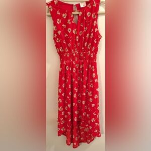 Siren Lily hi-low red floral print dress. Sz. Sm